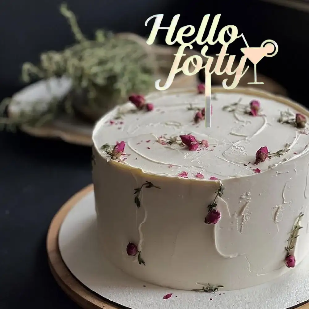 Hello Forty Cake Topper